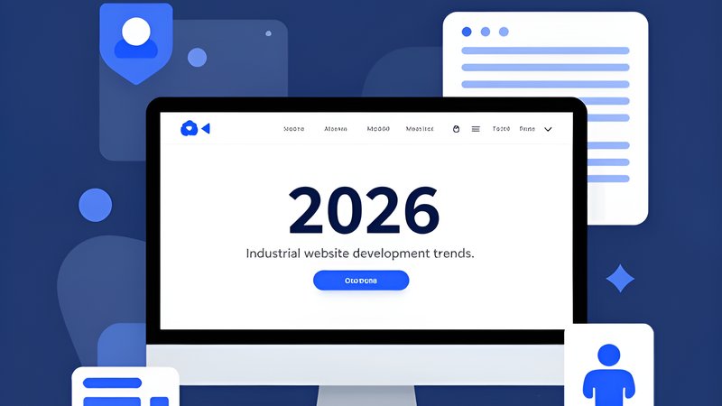 Футуристическая концепция интерфейса для промышленных сайтов 2026 года от студии 06547 в современном стиле